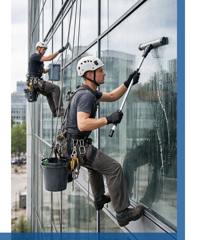 Мойка витражей альпинистами в Мысках от 710 р. под ключ|ВЫСОТНИК-Мси