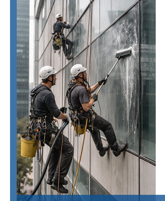 Профессиональная высотная мойка фасадов зданий в Мысках