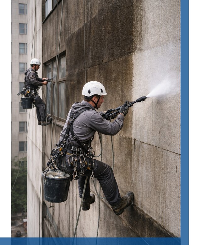 Очистка фасада от копоти в Мысках от 254 р. | ВЫСОТНИК-Мси