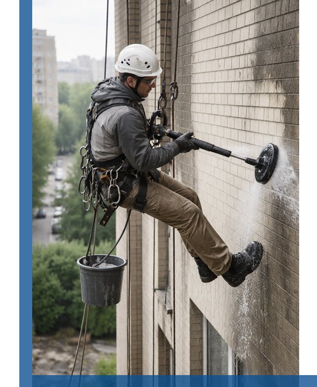 Очистка фасада от копоти в Мысках профессионально и безопасно