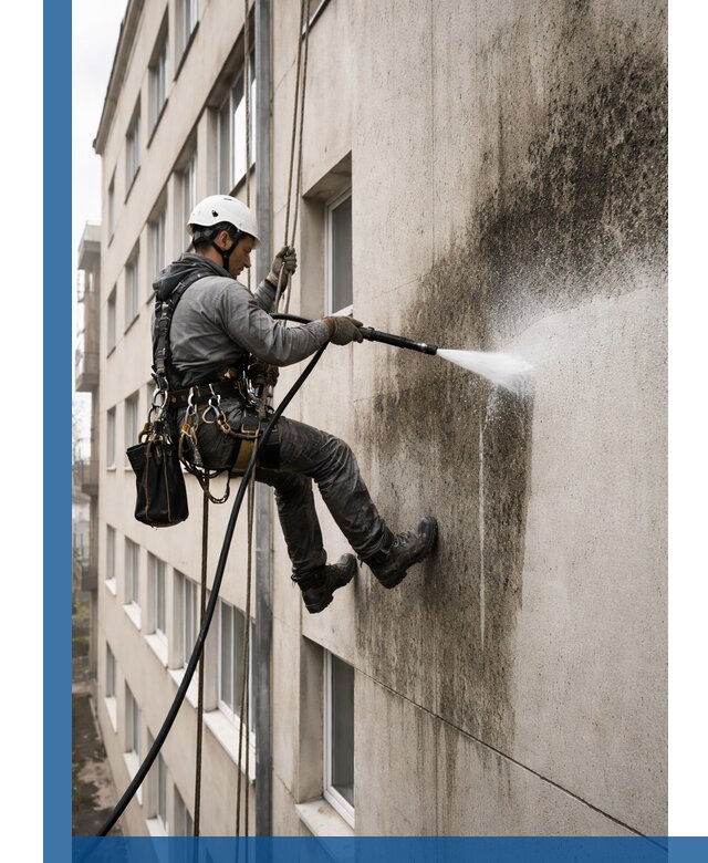 Профессиональная очистка фасадов от плесени в Мысках