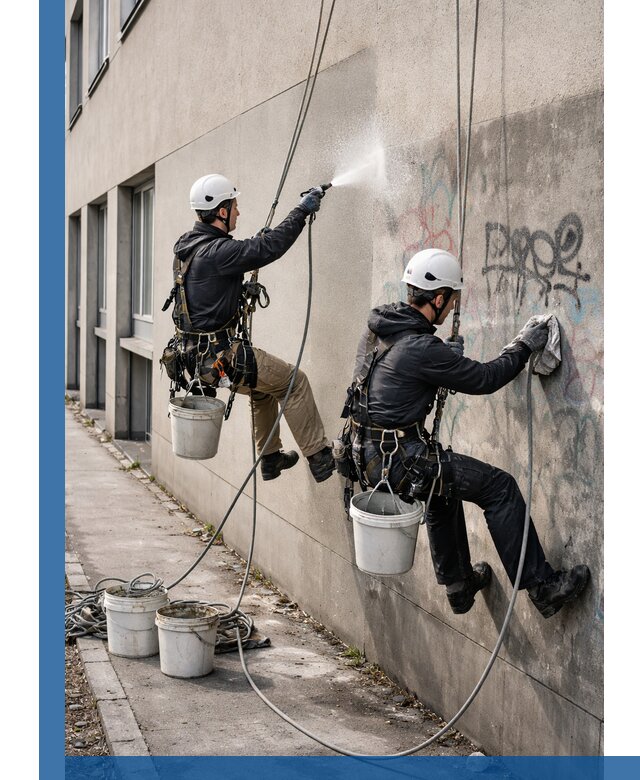 Антиграффити покрытие фасада с защитой от надписей в Мысках