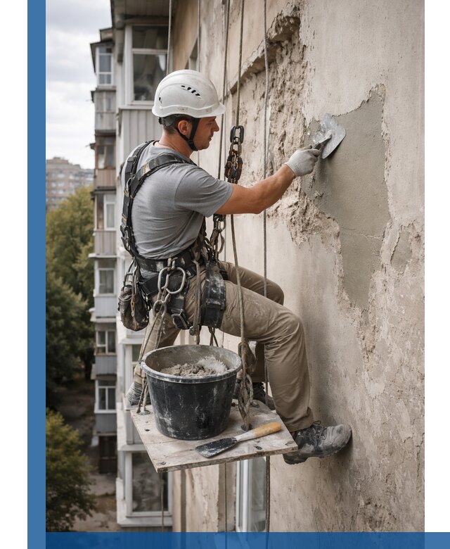 Восстановление фасадной штукатурки в Мысках с гарантией качества