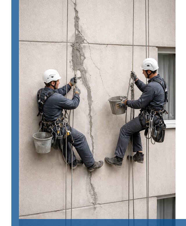 Заделка трещин на фасаде в Мысках с гарантийным ремонтом