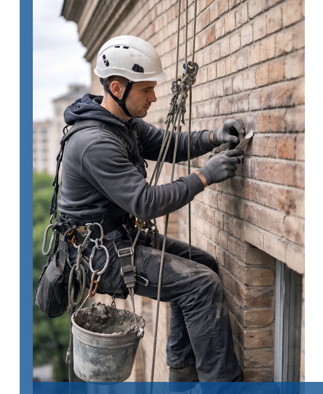 Качественный ремонт кирпичной кладки фасада в Мысках с гарантией