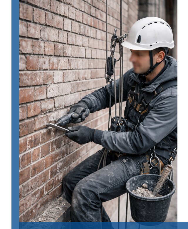 Расшивка кирпичных швов фасадов и стен, ремонт в Мысках