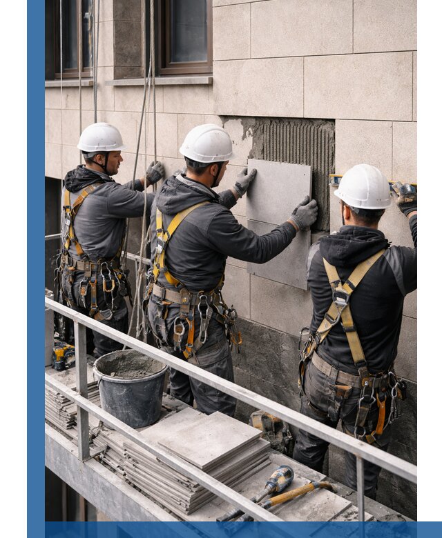 Ремонт облицовки фасада плиткой в Мысках с гарантией