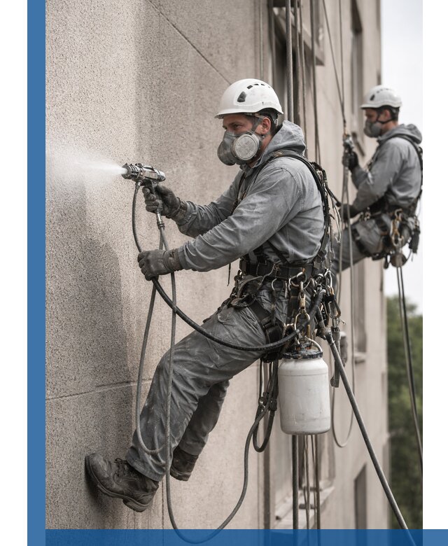 Безвоздушная покраска фасадов зданий в Мысках профессионально