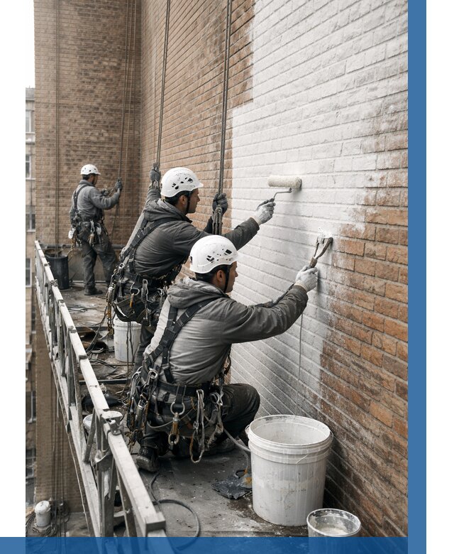 Покраска кирпичного фасада в Мысках от 355 р. | ВЫСОТНИК-Мси