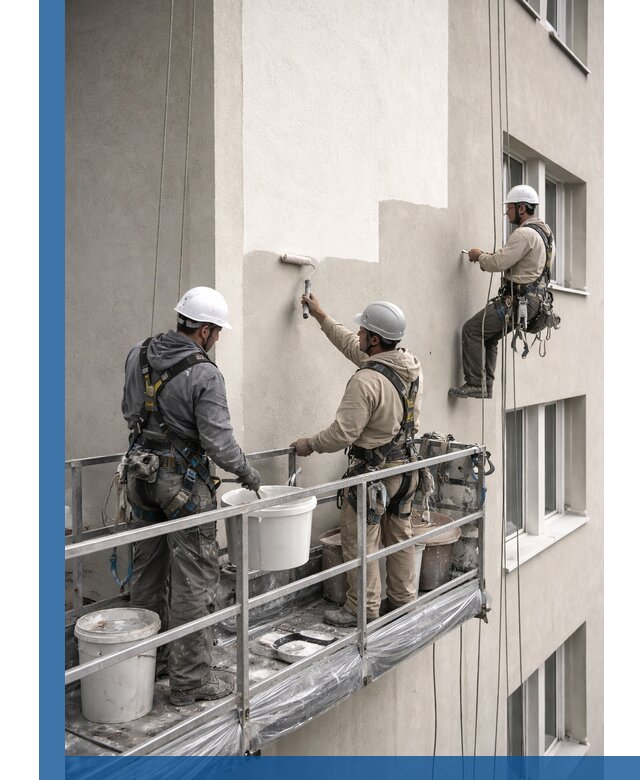 Покраска оштукатуренного фасада в Мысках под ключ с гарантией