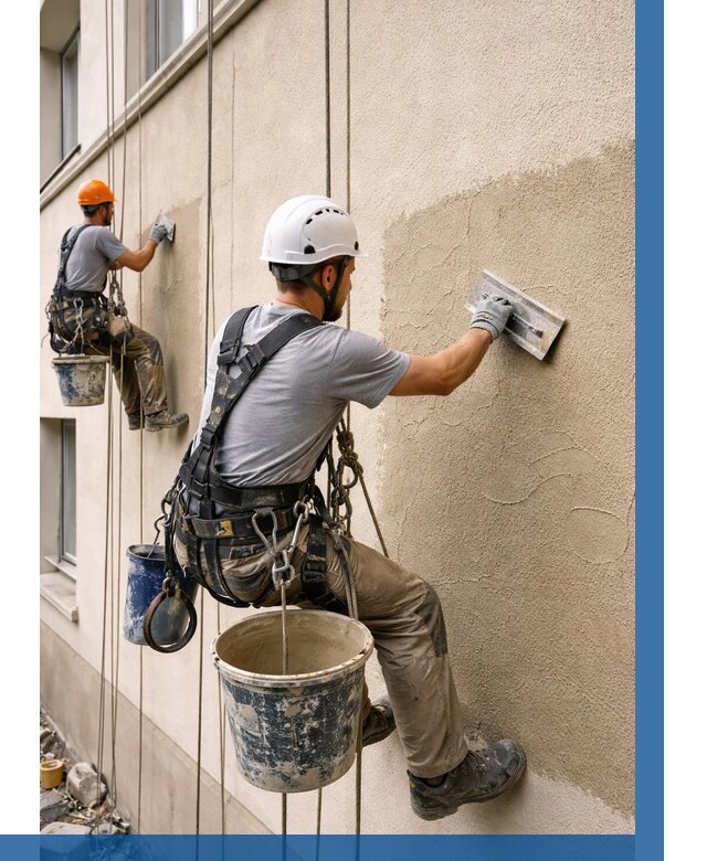 Декоративная штукатурка фасада в Мысках от 1217 р. | ВЫСОТНИК-Мси