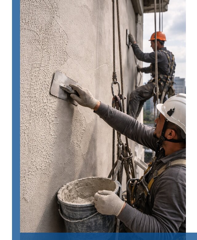 Декоративная штукатурка фасада с утеплением и защитой в Мысках