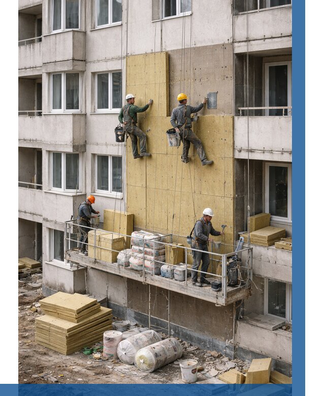 Утепление фасада минватой в Мысках от 1521 р. | ВЫСОТНИК-Мси