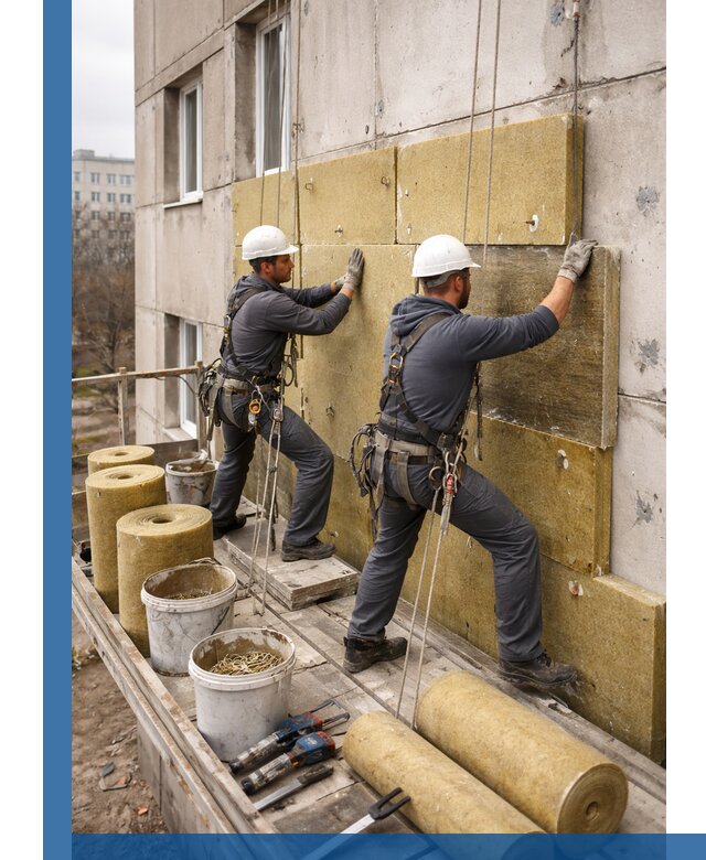 Утепление фасада минватой в Мысках под ключ с гарантией