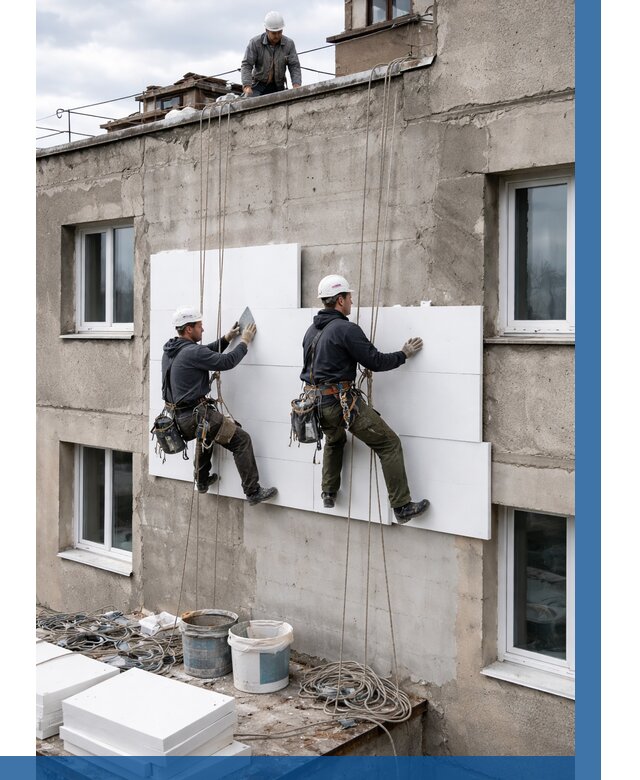 Утепление фасада пенополистиролом в Мысках от 1826 р. | ВЫСОТНИК-Мси