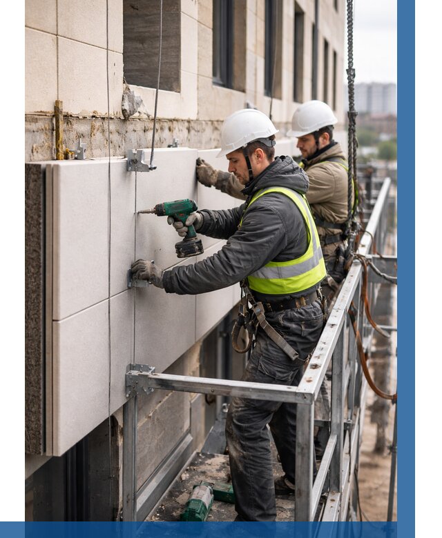 Монтаж фасадных термопанелей в Мысках от 1521 р. | ВЫСОТНИК-Мси