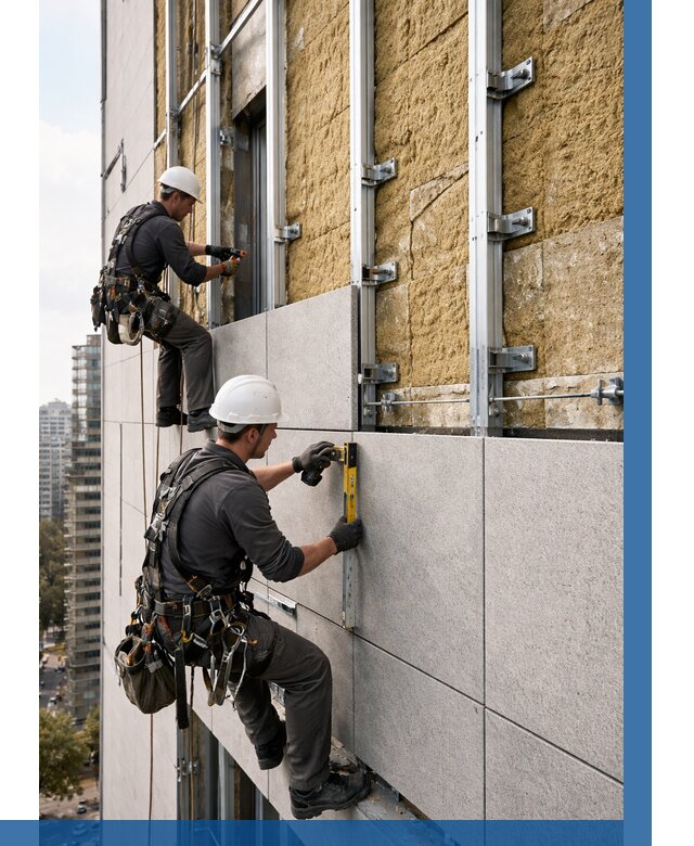 Монтаж вентилируемого фасада в Мысках от 3550 р. | ВЫСОТНИК-Мси