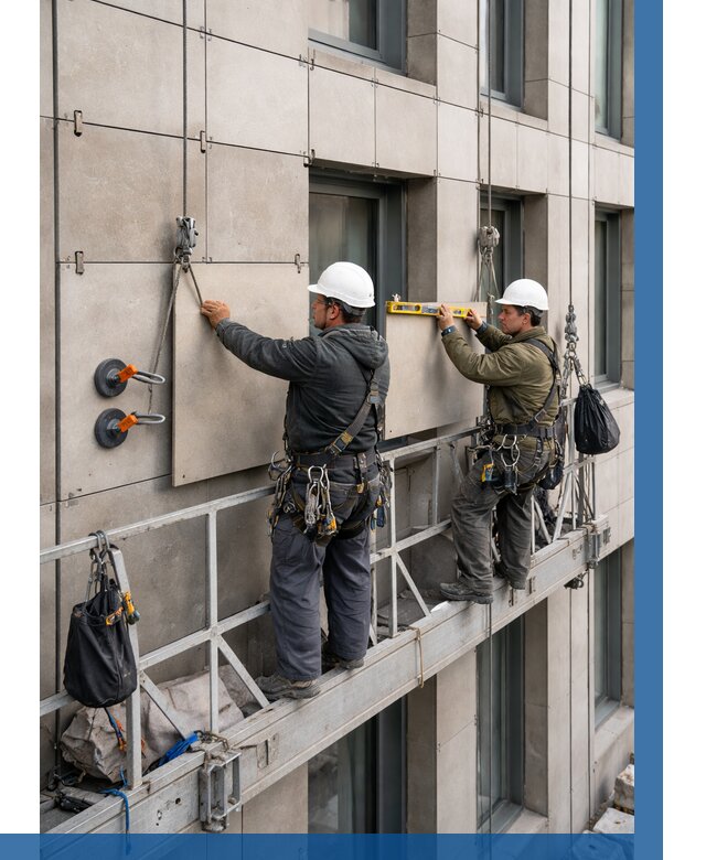 Монтаж керамогранита на фасад в Мысках от 2536 р. | ВЫСОТНИК-Мси