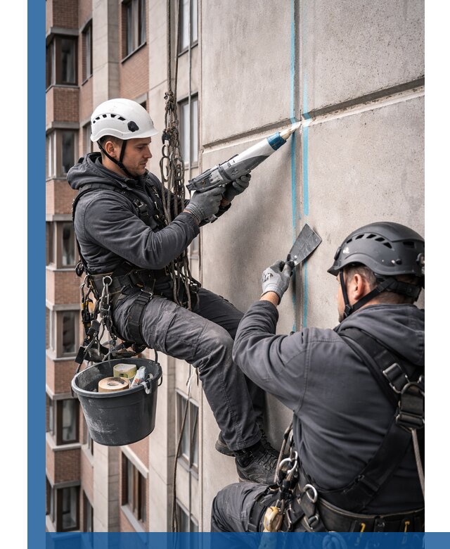 Вторичная герметизация швов фасада и кровли в Мысках