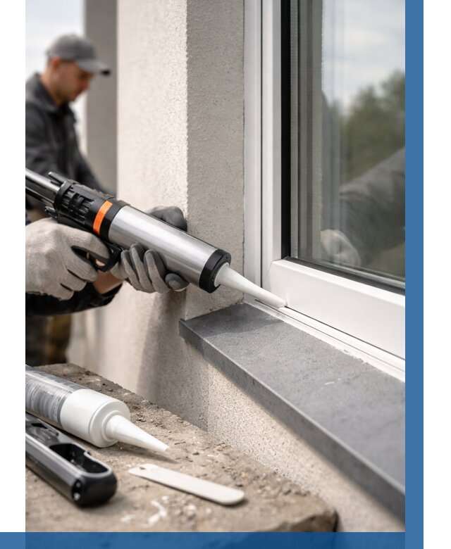 Герметизация монтажных швов окон в Мысках от 659 р. | ВЫСОТНИК-Мси