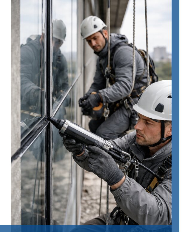 Герметизация витражных швов в Мысках от 659 р. | ВЫСОТНИК-Мси