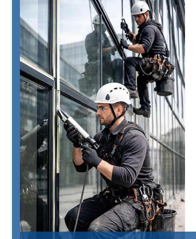 Герметизация витражных швов в Мысках для зданий и фасадов