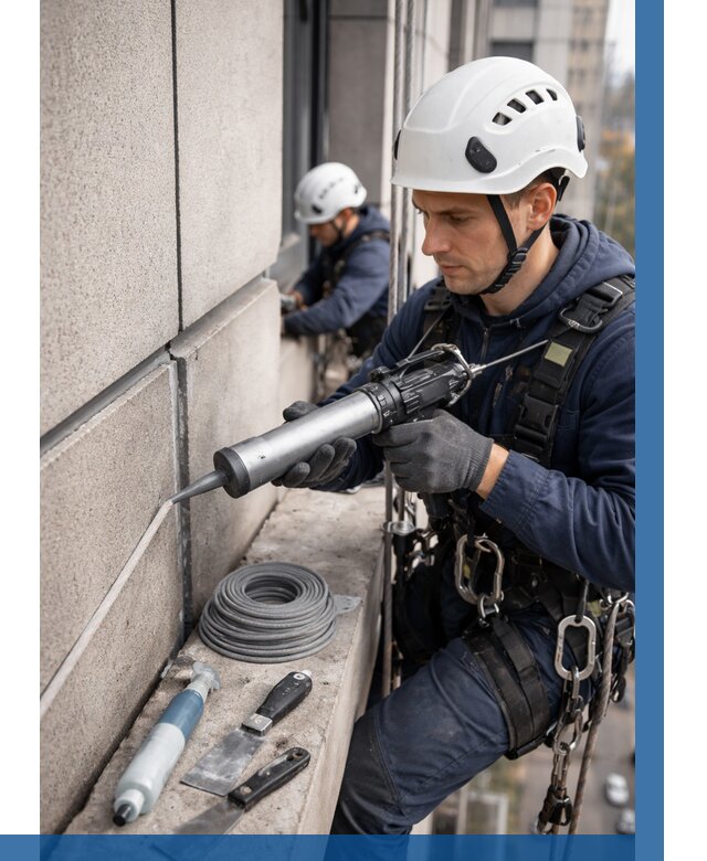 Герметизация деформационных швов фасада в Мысках от 710 | ВЫСОТНИК-Мси