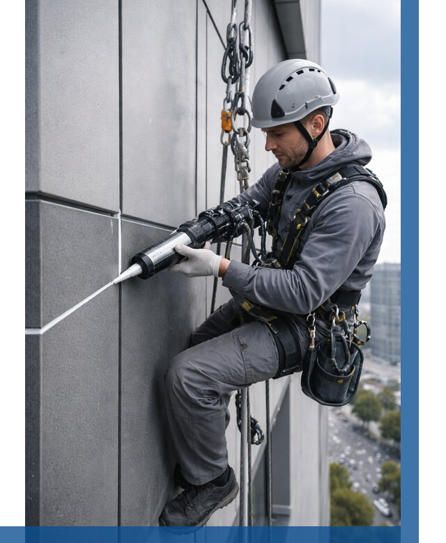 Герметизация стыков фасадных панелей в Мысках от 6593 р.| ВЫСОТНИК-Мси