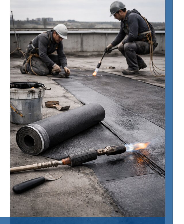 Ремонт рулонной кровли в Мысках от 659 р. | ВЫСОТНИК-Мси