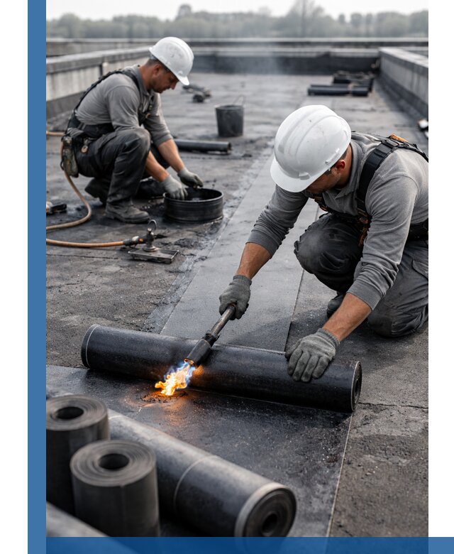 Ремонт рулонной кровли в Мысках герметизация и восстановление