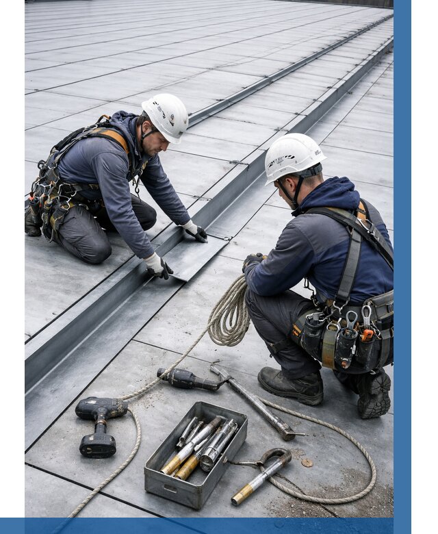 Ремонт фальцевой кровли в Мысках от 710 р. | ВЫСОТНИК-Мси