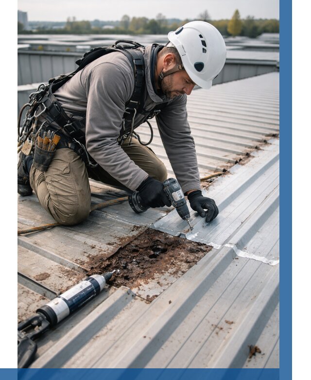 Ремонт профнастила на кровле в Мысках от 710 р. | ВЫСОТНИК-Мси