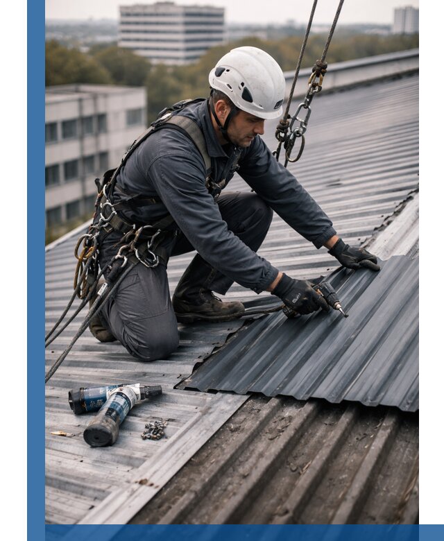 Ремонт профнастила на кровле в Мысках, работы под ключ