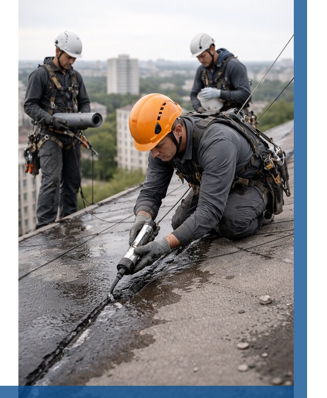 Устранение протечек кровли в Мысках от 12172 р. | ВЫСОТНИК-Мси
