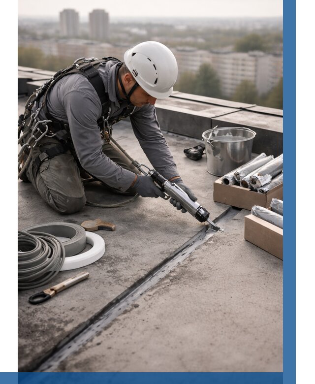 Герметизация швов кровли в Мысках от 456 р./м2 | ВЫСОТНИК-Мси