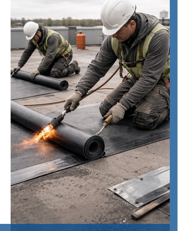 Монтаж наплавляемой кровли в Мысках от 862 р. — ВЫСОТНИК-Мси