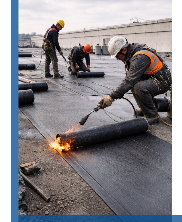 Монтаж наплавляемой кровли в Мысках профессионально