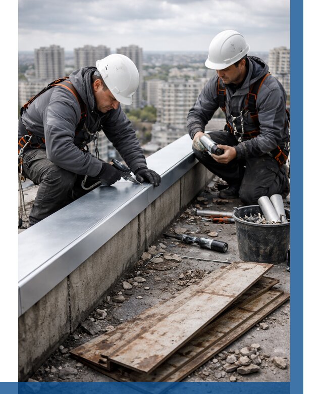 Замена парапетных крышек под ключ в Мысках от 1217 р. | ВЫСОТНИК-Мси