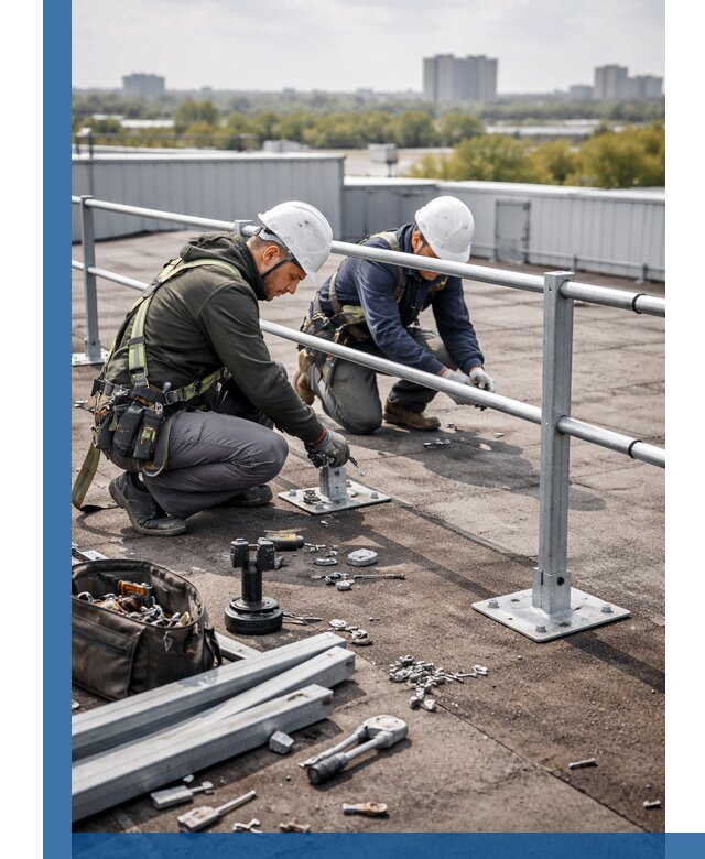 Монтаж кровельного ограждения в Мысках под ключ с гарантией