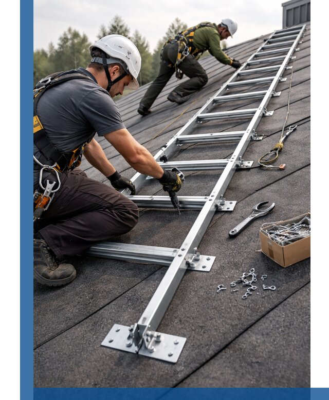 Профессиональный монтаж кровельной лестницы в Мысках под ключ