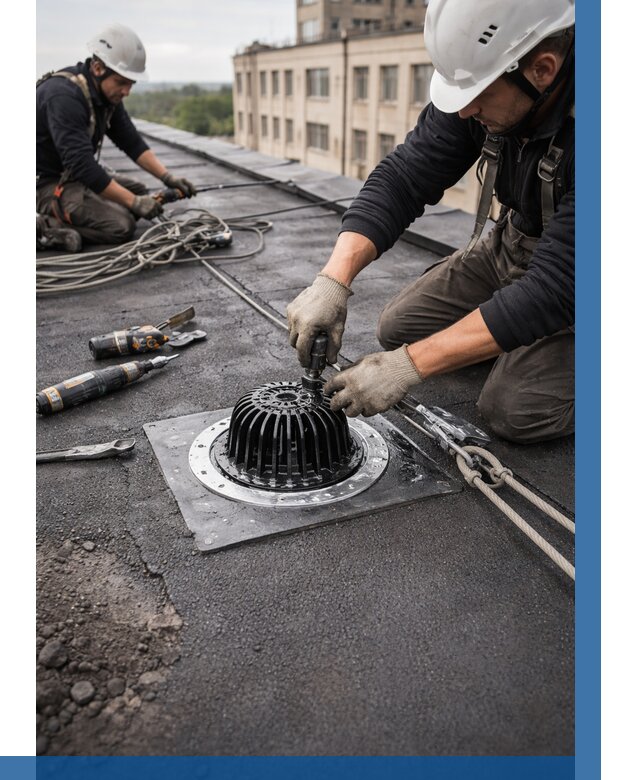 Установка водосточных воронок в Мысках цена от 3550 р. | ВЫСОТНИК-Мси