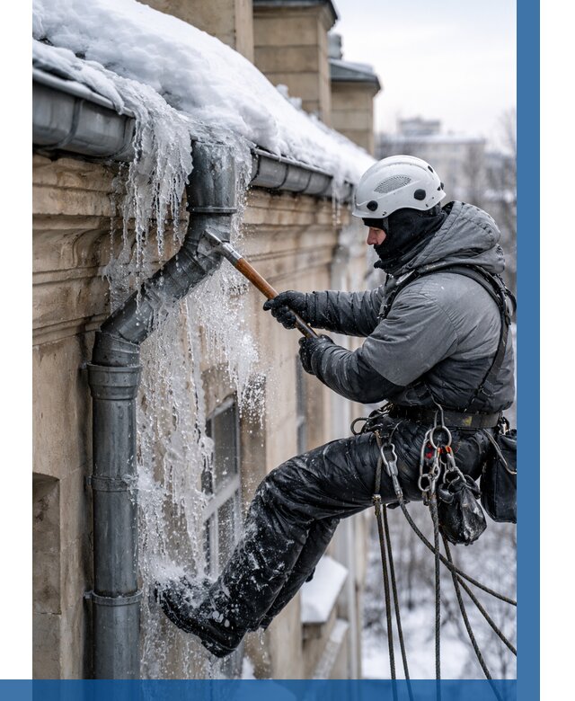 Очистка водостоков от льда в Мысках от 3550 р. | ВЫСОТНИК-Мси