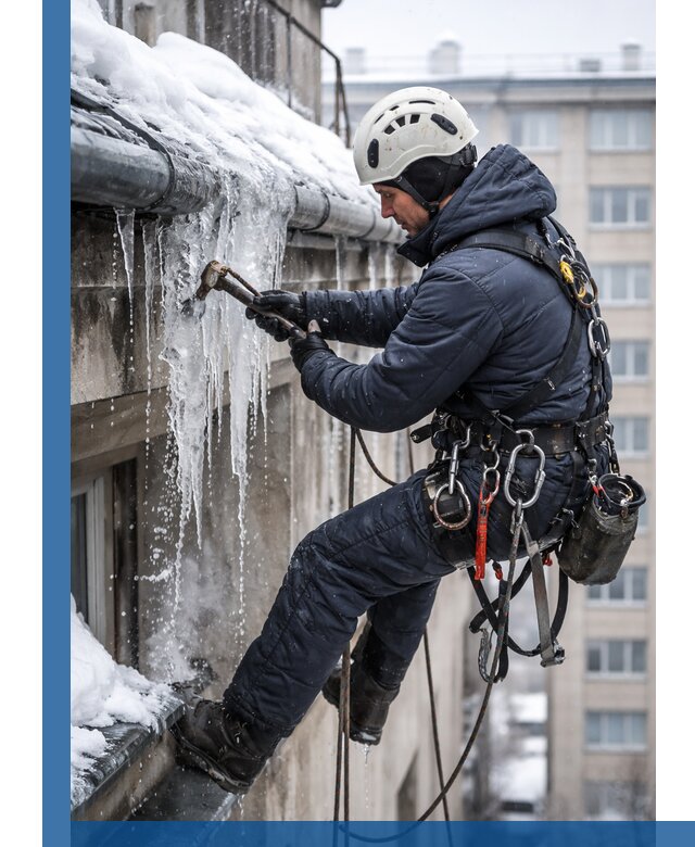 Удаление наледи и чистка водостоков в Мысках оперативно и безопасно