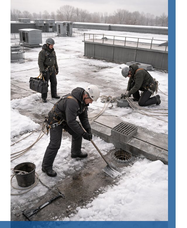 Абонентское обслуживание кровли зимой в Мысках от 8114 р. | ВЫСОТНИК-Мси