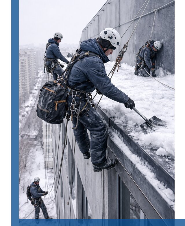 Абонентское обслуживание кровли зимой в Мысках регулярный уход