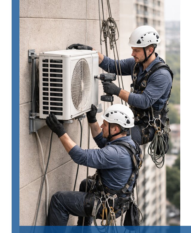 Монтаж внешнего блока кондиционера в Мысках установка и крепление