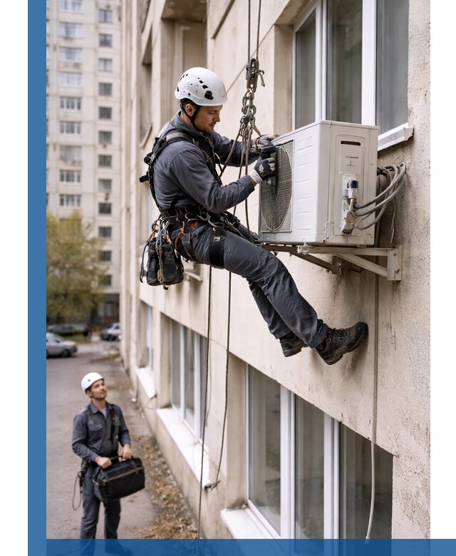 Демонтаж внешнего блока кондиционера в Мысках профессионально