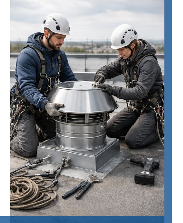 Установка дефлекторов на кровле в Мысках от 4564 р. | ВЫСОТНИК-Мси