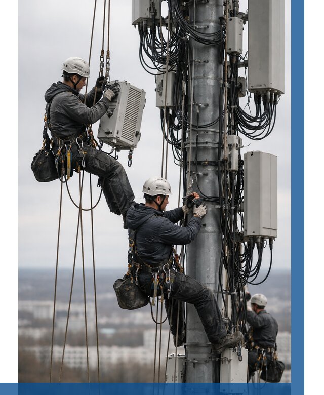 Монтаж оборудования связи на мачте в Мысках от 7607 р. | ВЫСОТНИК-Мси