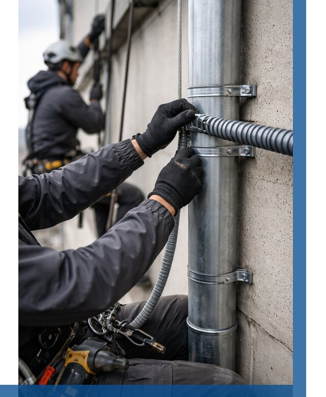 Монтаж гофры для кабеля в Мысках от 304 р. | ВЫСОТНИК-Мси